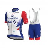 2021 Maillot Cyclisme Groupama-FDJ Rouge Bleu Blanc Manches Courtes et Cuissard (2)